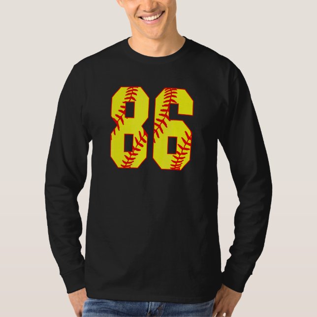 Camiseta Softball 86 Fast Pitch Love Softball Mãe Favorita (Frente)