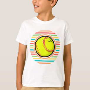 Camiseta Softball; Arco-íris Brilhante
