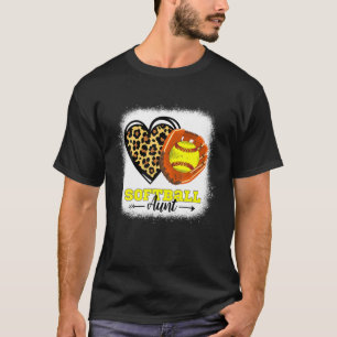 Camiseta Softball Aunt Leopard Heart Glove Softbal