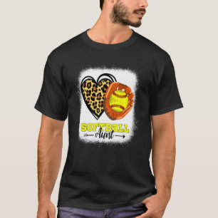 Camiseta Softball Aunt Leopard Heart Glove Softbal