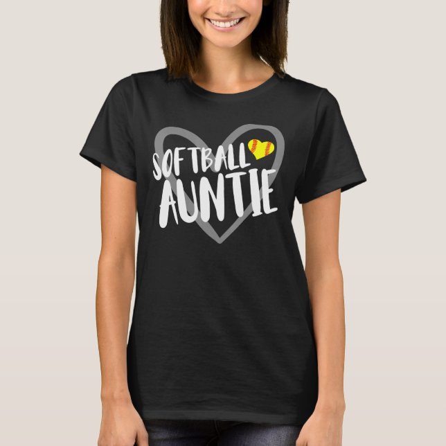 Camiseta Softball Auntie Heart (Frente)
