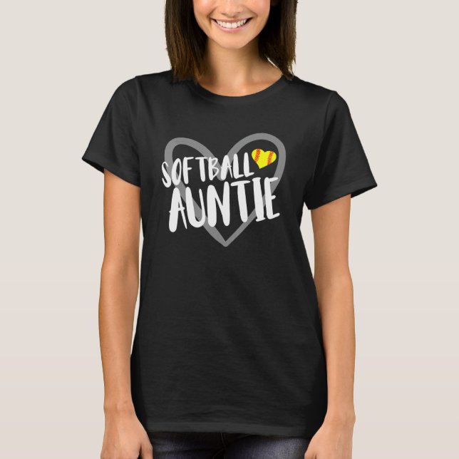 Camiseta Softball Auntie Heart (Frente)