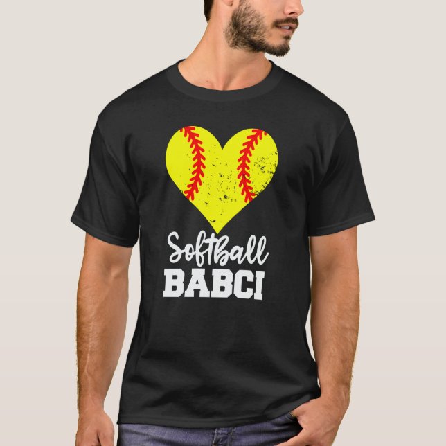 Camiseta Softball Babci Softball Heart Grandma Babci (Frente)
