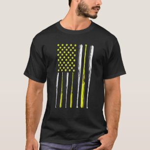 Camiseta Softball Bandeira EUA  Softball Patriótico Catcher