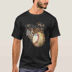 Camiseta Softball Baseball Mom Leopard Mother's Day 1