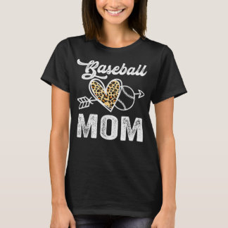 Camiseta Softball Baseball Mom Leopard Women Mother's Day 2