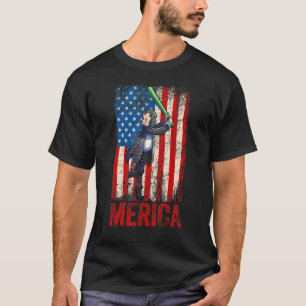 Camiseta Softball Benjamin Franklin 4 de julho Mulheres Ame