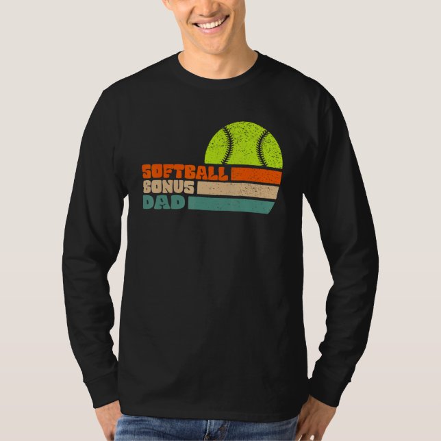 Camiseta Softball Bonus Dad From Stepdaughter Stepson Son (Frente)