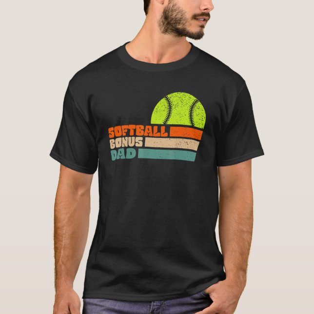 Camiseta Softball Bonus Dad From Stepdaughter Stepson Son (Frente)