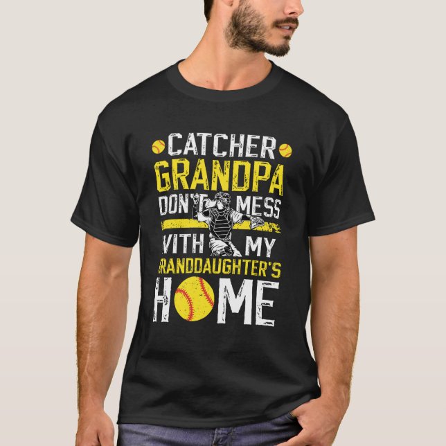 Camiseta Softball Catcher Grandpa Funny Softball Catcher Gr (Frente)