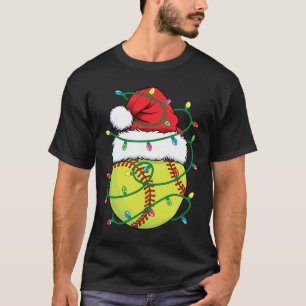 Camiseta Softball com Papai Noel Meninas Natal X