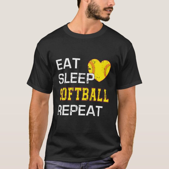Camiseta Softball Comer Sono Softball Repetir Softball (Frente)