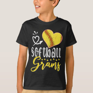 Camiseta Softball Coração Softball Avós da Família Combinan