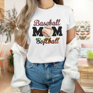 Camiseta Softball da Mãe de Baseball, T-Shirt da M