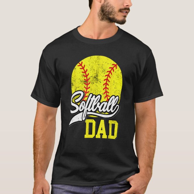 Camiseta Softball Dad like a baseball dad with bigger Balls (Frente)