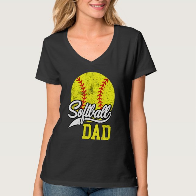 Camiseta Softball Dad like a baseball dad with bigger Balls (Frente)
