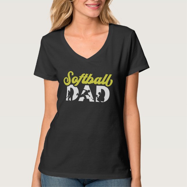 Camiseta Softball Dad Pitcher Catcher Softball Sports Playe (Frente)