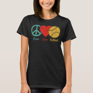 Camiseta Softball De Amor Pela Paz Para Meninas Adolescente