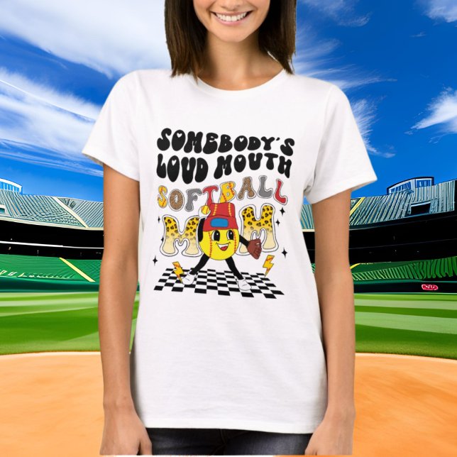 Camiseta softball de boca alta e engraçada (Criador carregado)