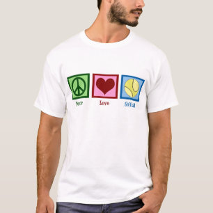 Camiseta Softball do amor da paz