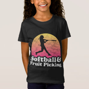 Camiseta Softball e Frutas escolhendo mulheres ou meninas