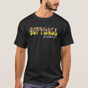 Camiseta Softball Engraçado Mama Leopard Dia de as mães esp