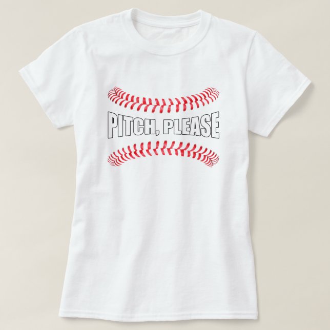 Camiseta Softball Fastpitch "Pitch, Por Favor" Funny Softba (Frente do Design)
