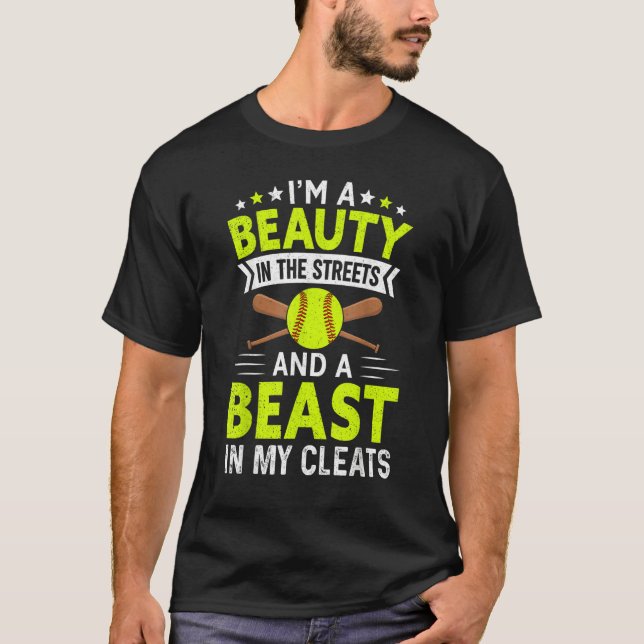 Camiseta Softball For Women Girls Softball Team Player (Frente)