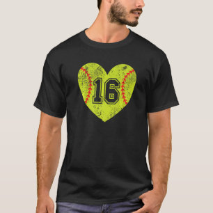 Camiseta Softball Heart Player 16 Softball Variação do Pai 