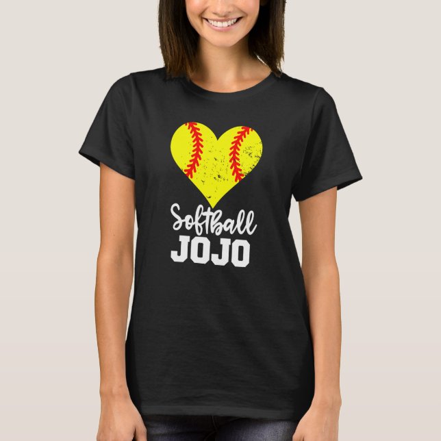 Camiseta Softball Jojo Softball Heart Grandma JoJo (Frente)