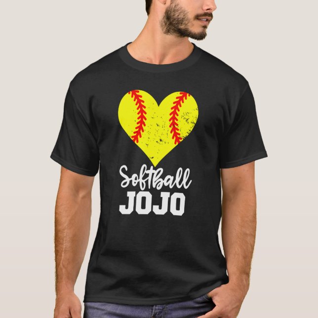 Camiseta Softball Jojo Softball Heart Grandma JoJo (Frente)