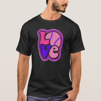 Camiseta Softball Love for Teen Girls & Women Purple & Pink