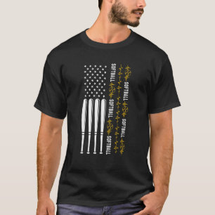 Camiseta Softball Love Usa Flag Heart Beat Sport