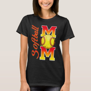 Camiseta Softball Mãe Engraçado Baseball Mãe Dia de as mães