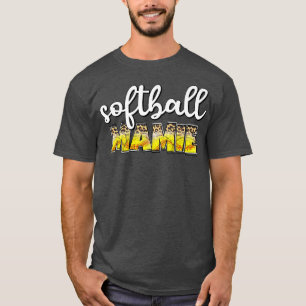 Camiseta Softball Mamie Cheetah Patterna Avó ou Mãe