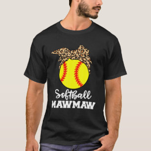 Camiseta Softball Mawmaw Jogador Softball Engraçado Leopar