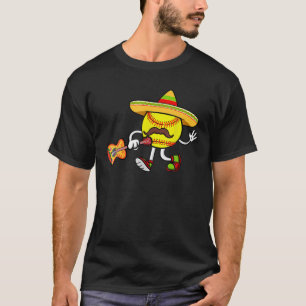 Camiseta Softball Mexicano Guitar Hat Cinco De Mayo