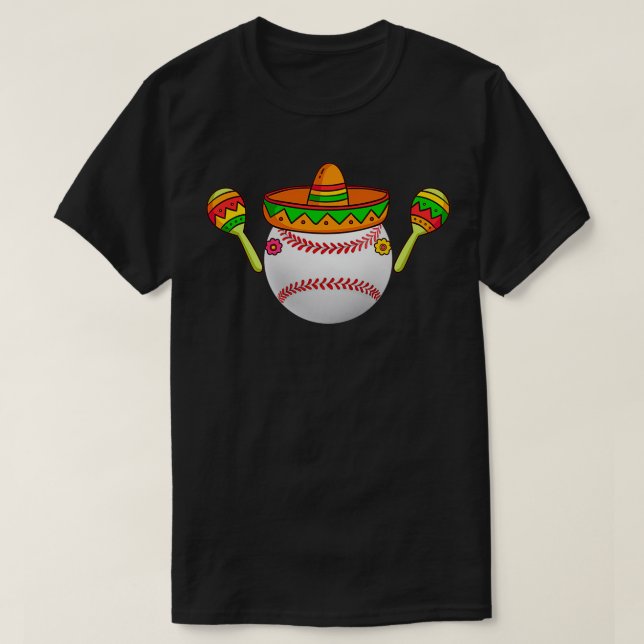 Camiseta Softball Mexicano Hat Cinco De Mayo 4 (Frente do Design)