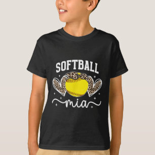 Camiseta Softball Mia Coração Avó Mia De Um Jogador De Soft