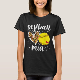 Camiseta Softball Mia Coração Avó Mia De Um Jogador De Soft