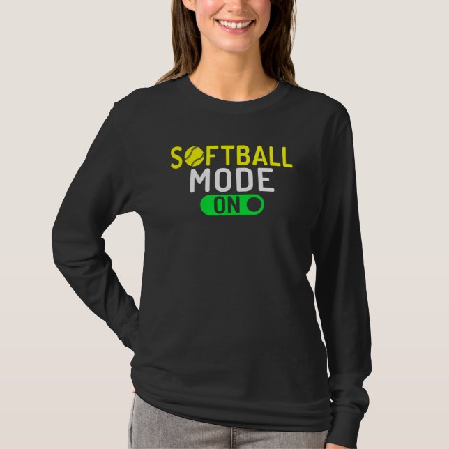 Camiseta Softball Mode On Softball (Frente)
