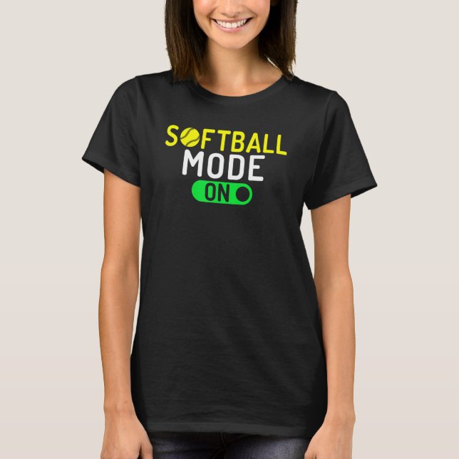 Camiseta Softball Mode On Softball (Frente)