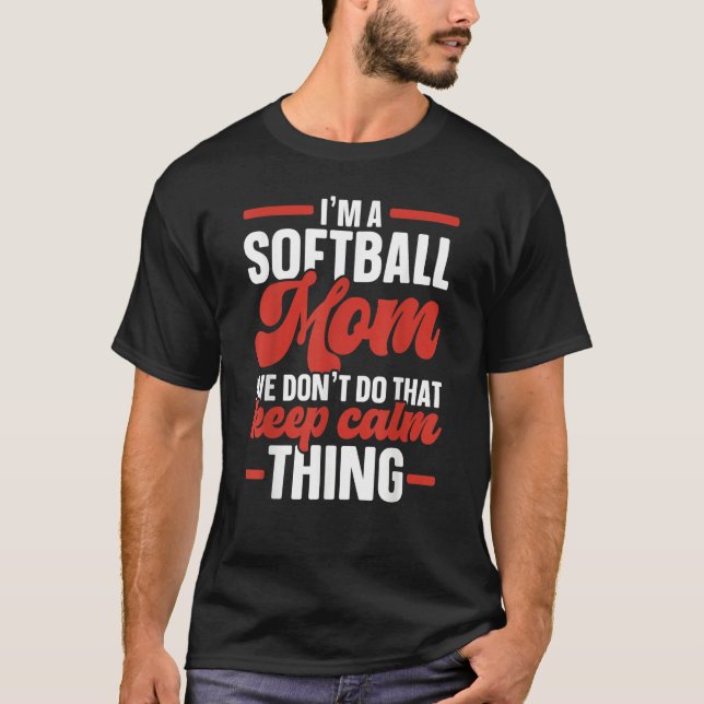 Camiseta Softball Mom Softball Player Pitcher Catcher Sport (Frente)