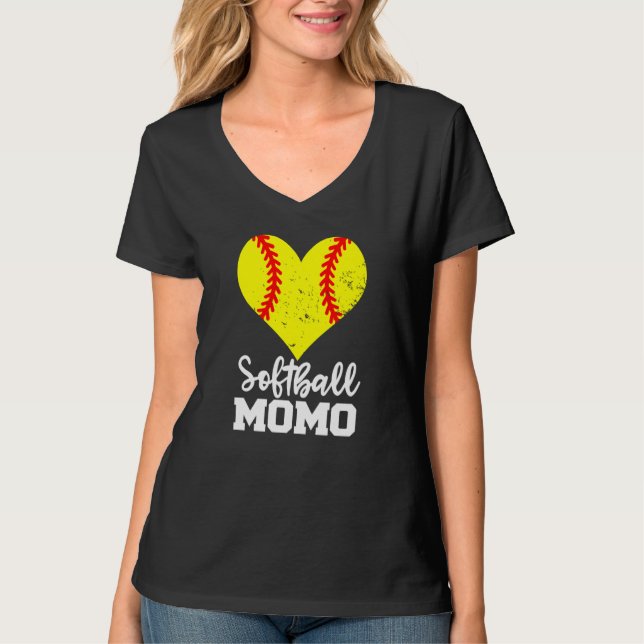 Camiseta Softball Momo Softball Heart Grandma Momo (Frente)