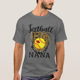 Camiseta Softball Nana Leopard Game Day Gift For Mother Pla
