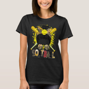Camiseta Softball Nana Messy Bun Hair Softball Mot