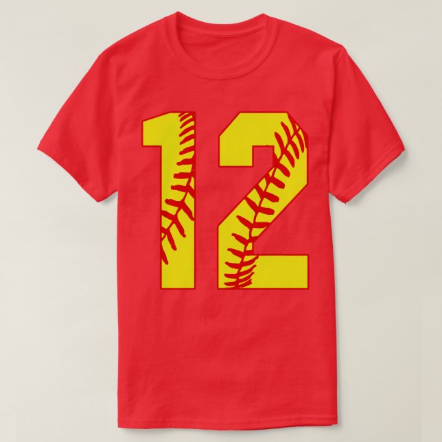 Camiseta Softball Número 12 12 Softball Jersey U (Frente do Design)