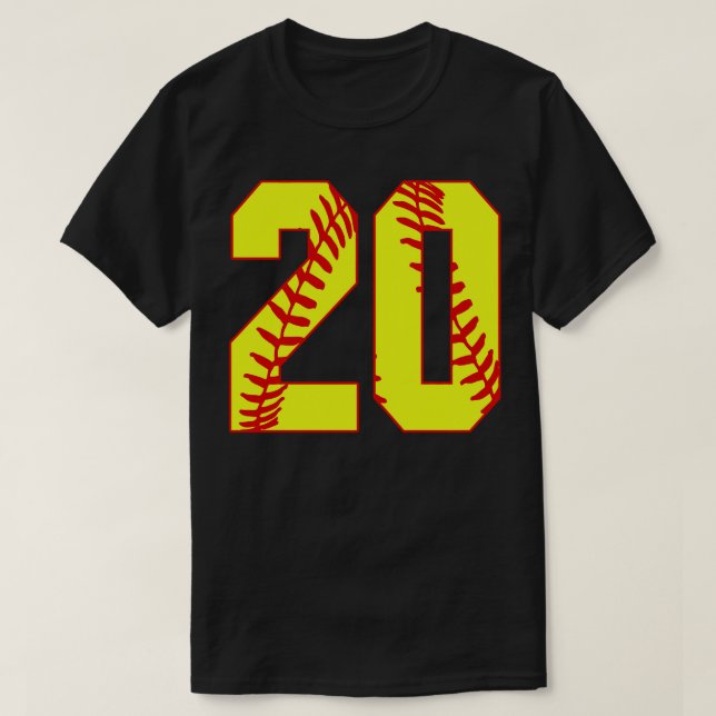 Camiseta Softball Número 20 20 Softball Jersey U (Frente do Design)