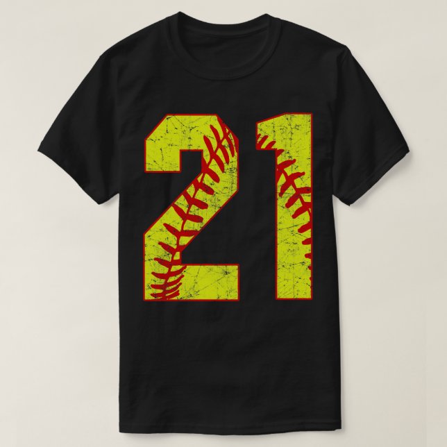 Camiseta Softball Número 21 21 Softball Jersey U (Frente do Design)