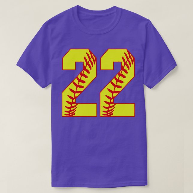 Camiseta Softball Número 22 22 Softball Jersey U (Frente do Design)
